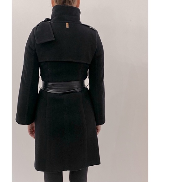 Wool Mid-Length Mackage Coat with Leather Belt, size M - Picture 8 of 8